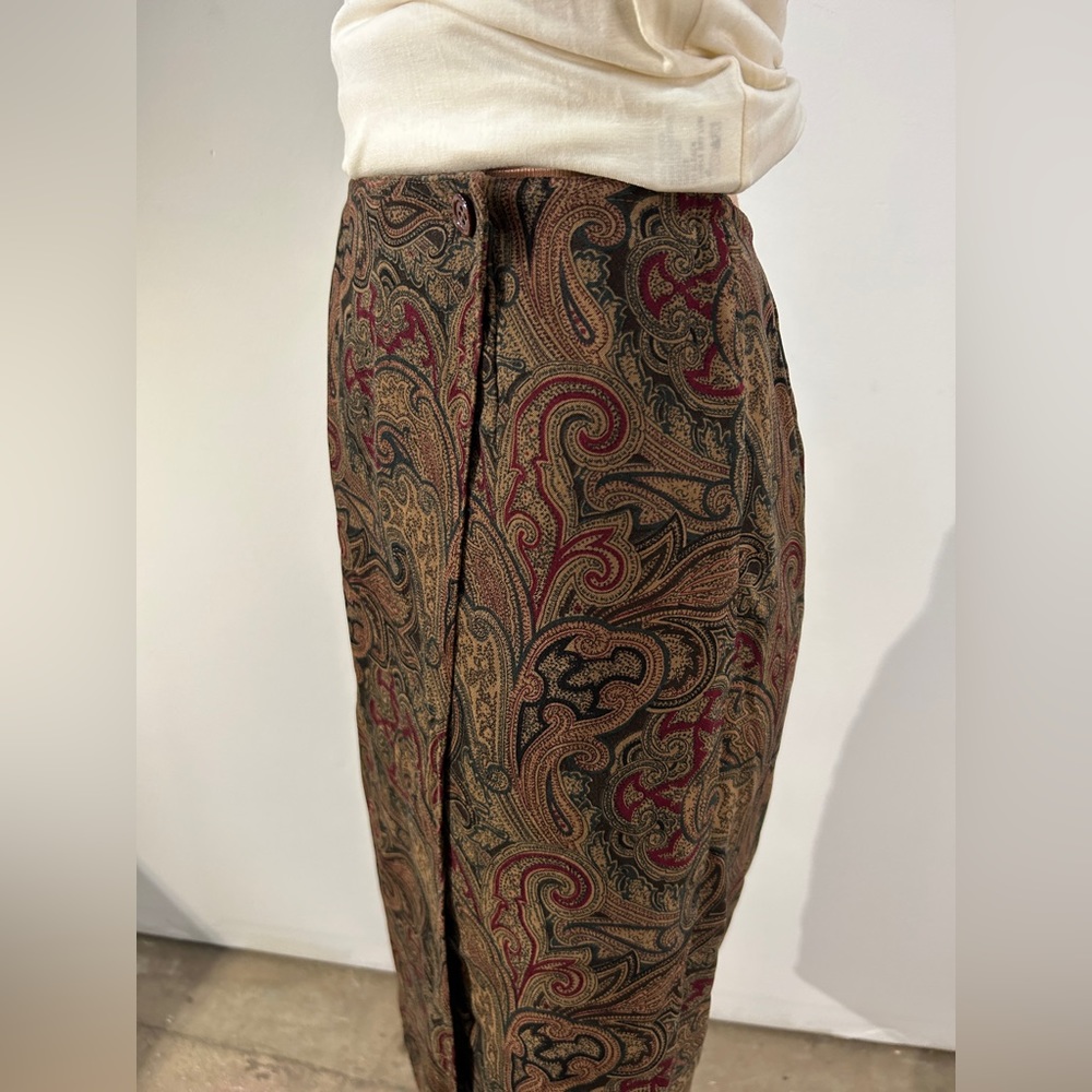 Vintage Talbots Paisley Midi Wrap Skirt - women’s size 2 - Picture 15 of 16